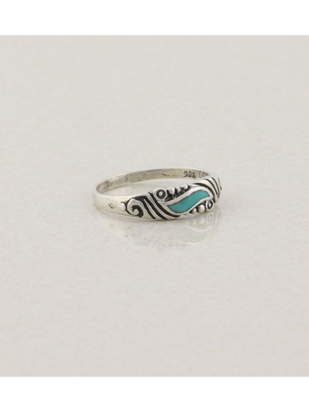 Sterling Silver Turquoise Band Ring Size 9 1/4 - Picture 4 of 7